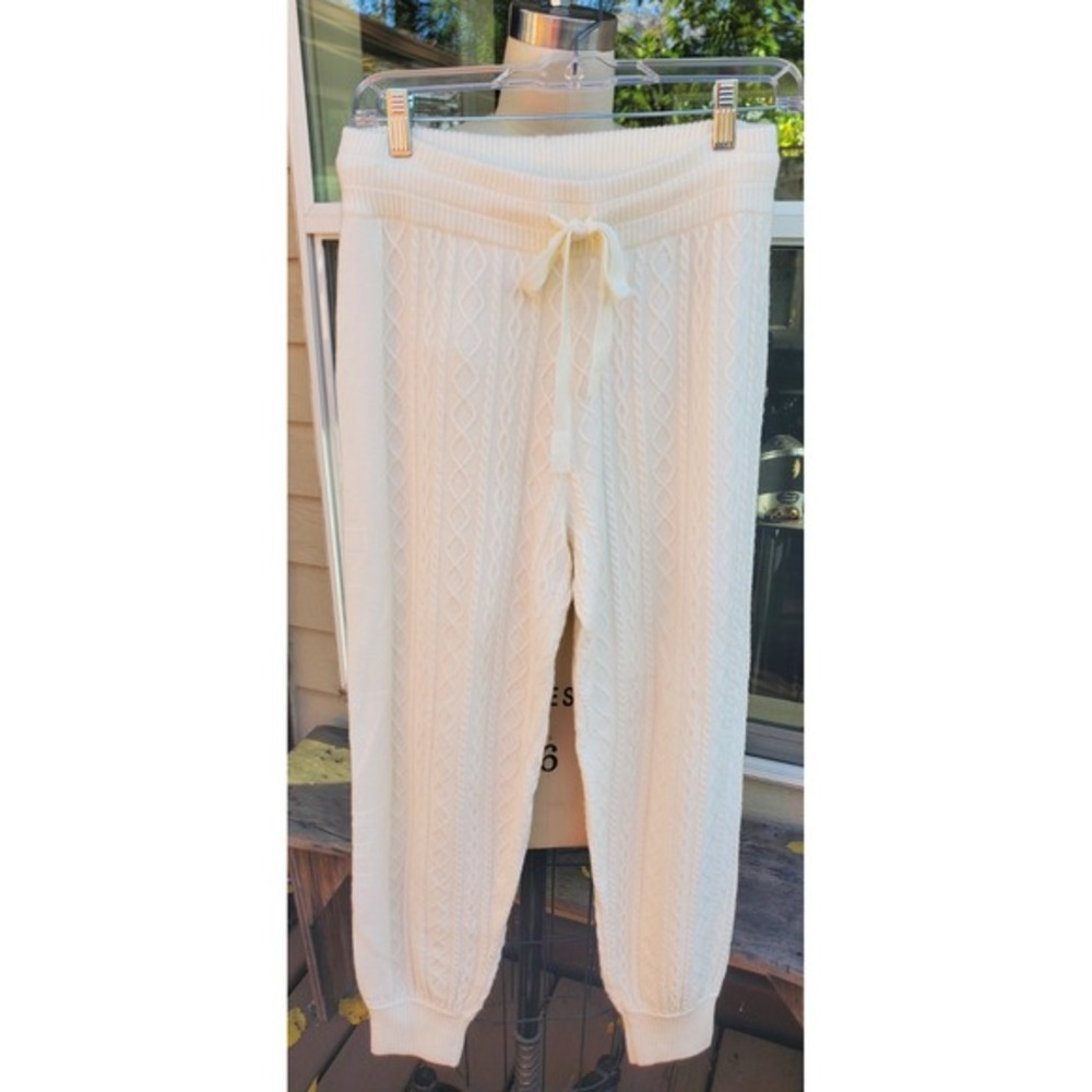 Spiritual‎ Gangster Cable Knit Jogger Pants in Cream - Size XS
